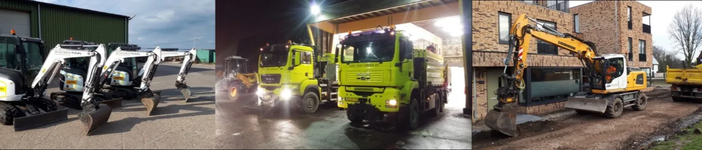 Machinepark van Kees van Strien B.V. op locatie in Noord-Brabant